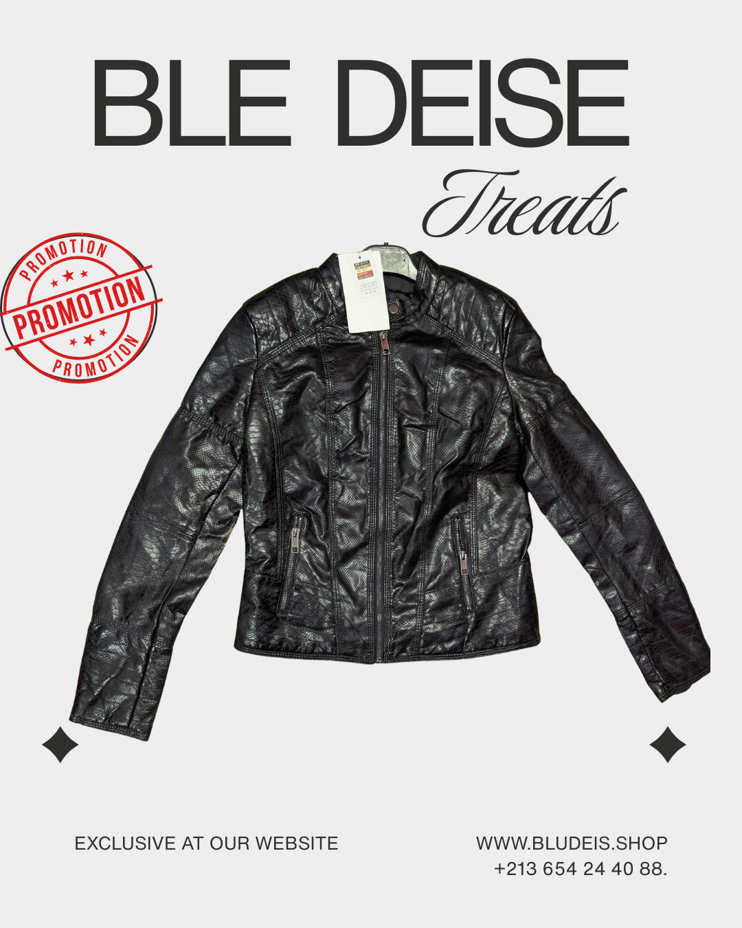 Veste Racer Femme Noir – Similicuir Texturé Snake