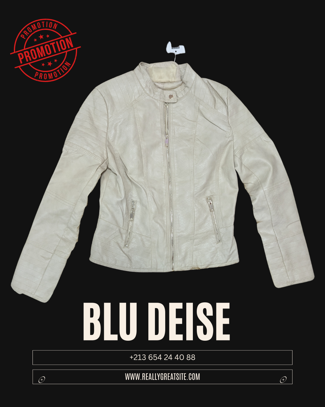 Veste Racer Femme Noir – Similicuir Texturé Snake