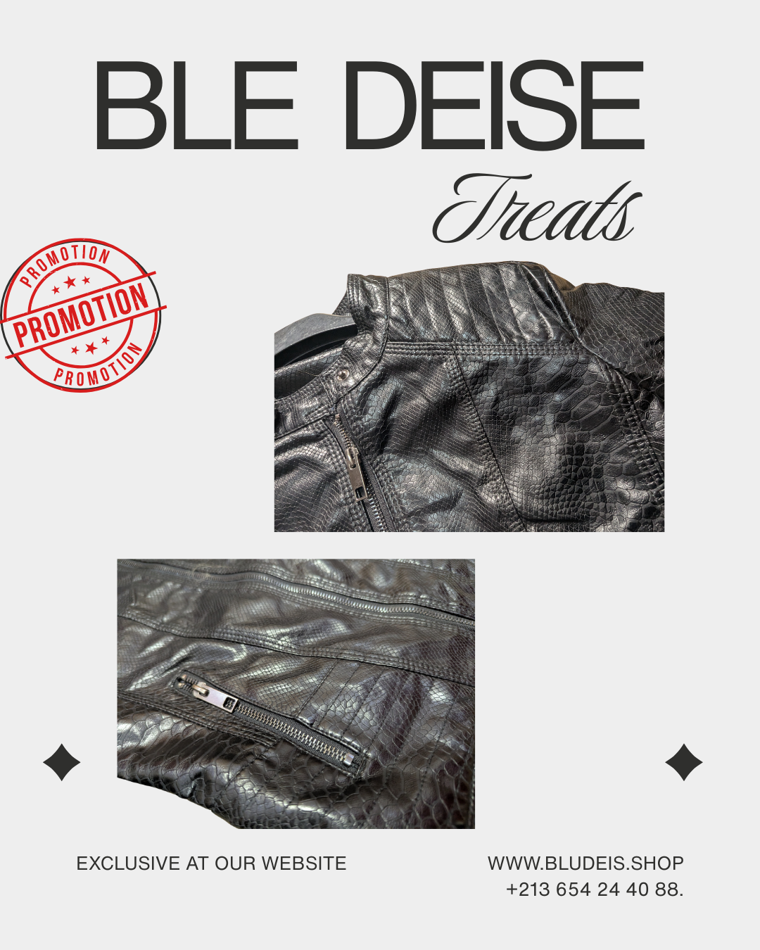 Veste Racer Femme Noir – Similicuir Texturé Snake