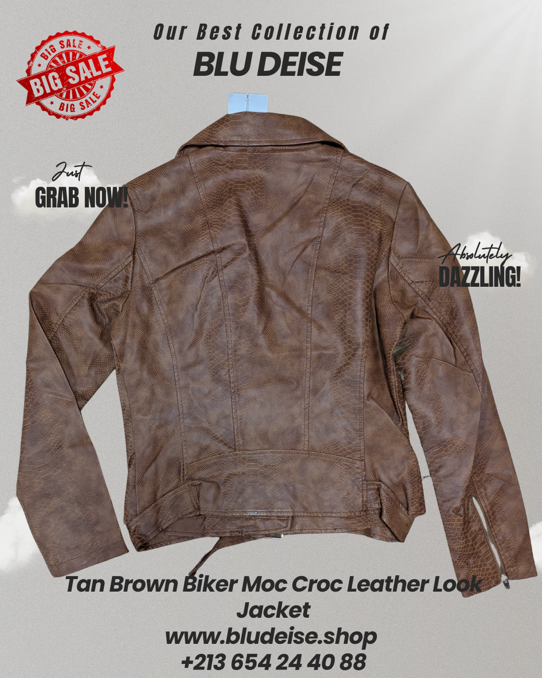 Veste Biker Femme Noir – Similicuir Effet Snake Premium