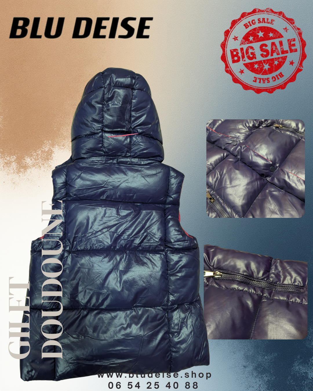 Gilet Doudoune "Glossy" Matelassé